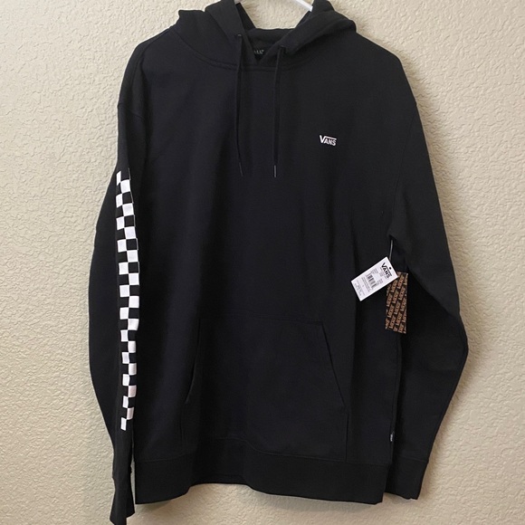 Vans Other - Vans Black Hoodie with White Checkered Sleeve